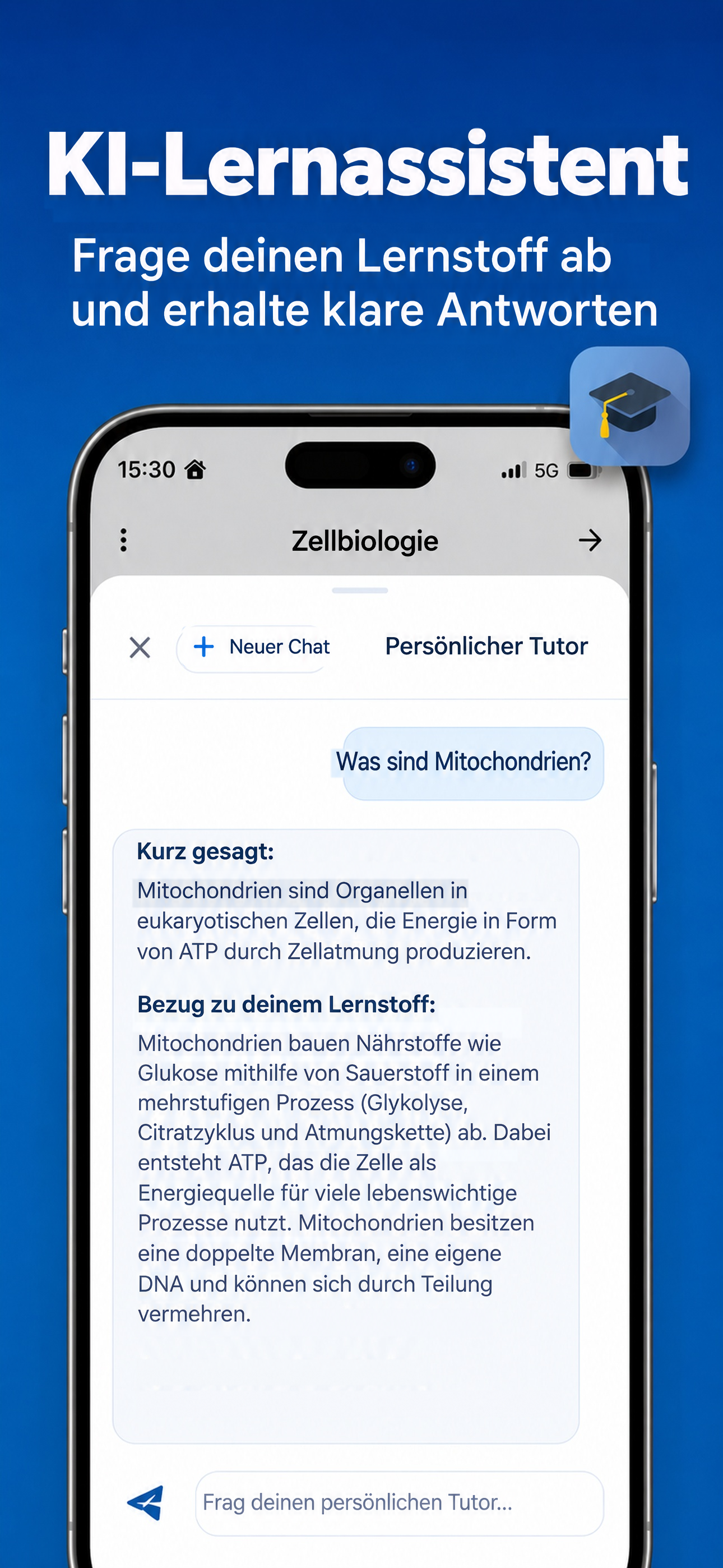 Quellenbasierter KI-Lernassistent für klare Antworten