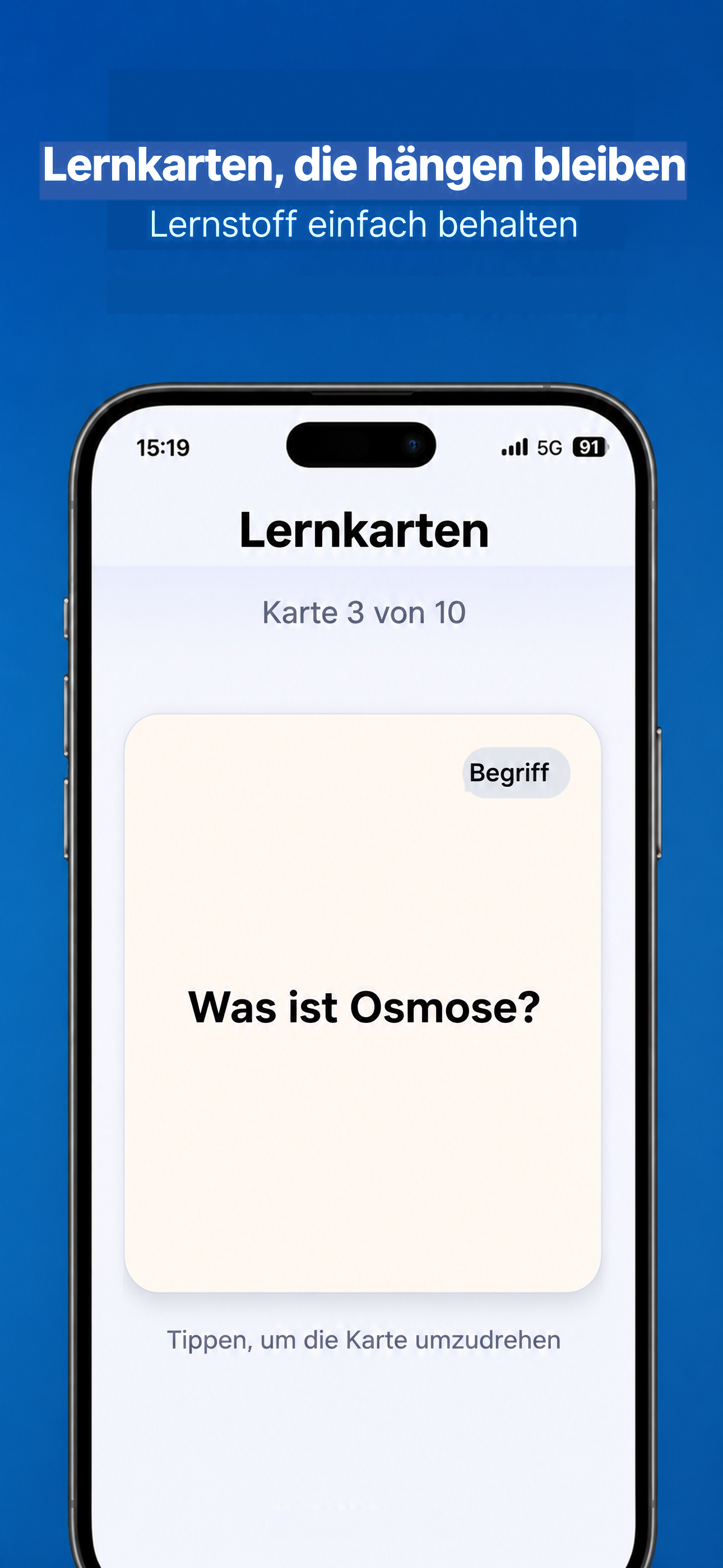Karteikarten zum Einprägen