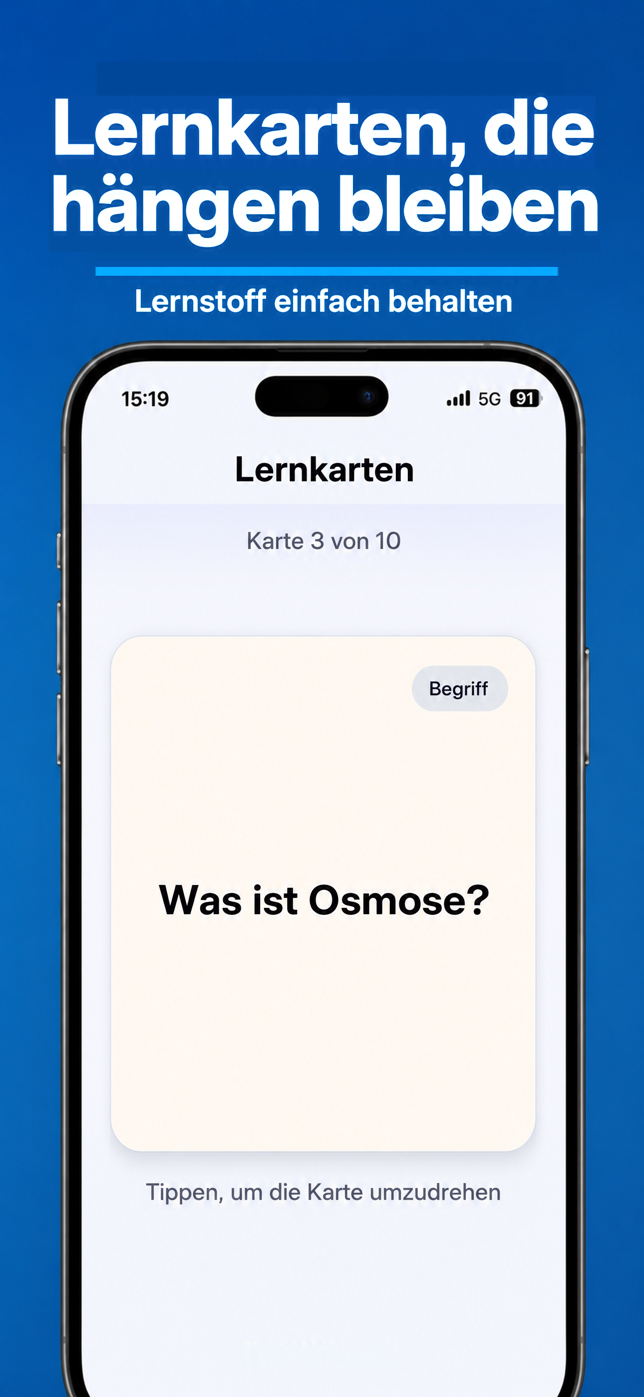Karteikarten zum Einprägen