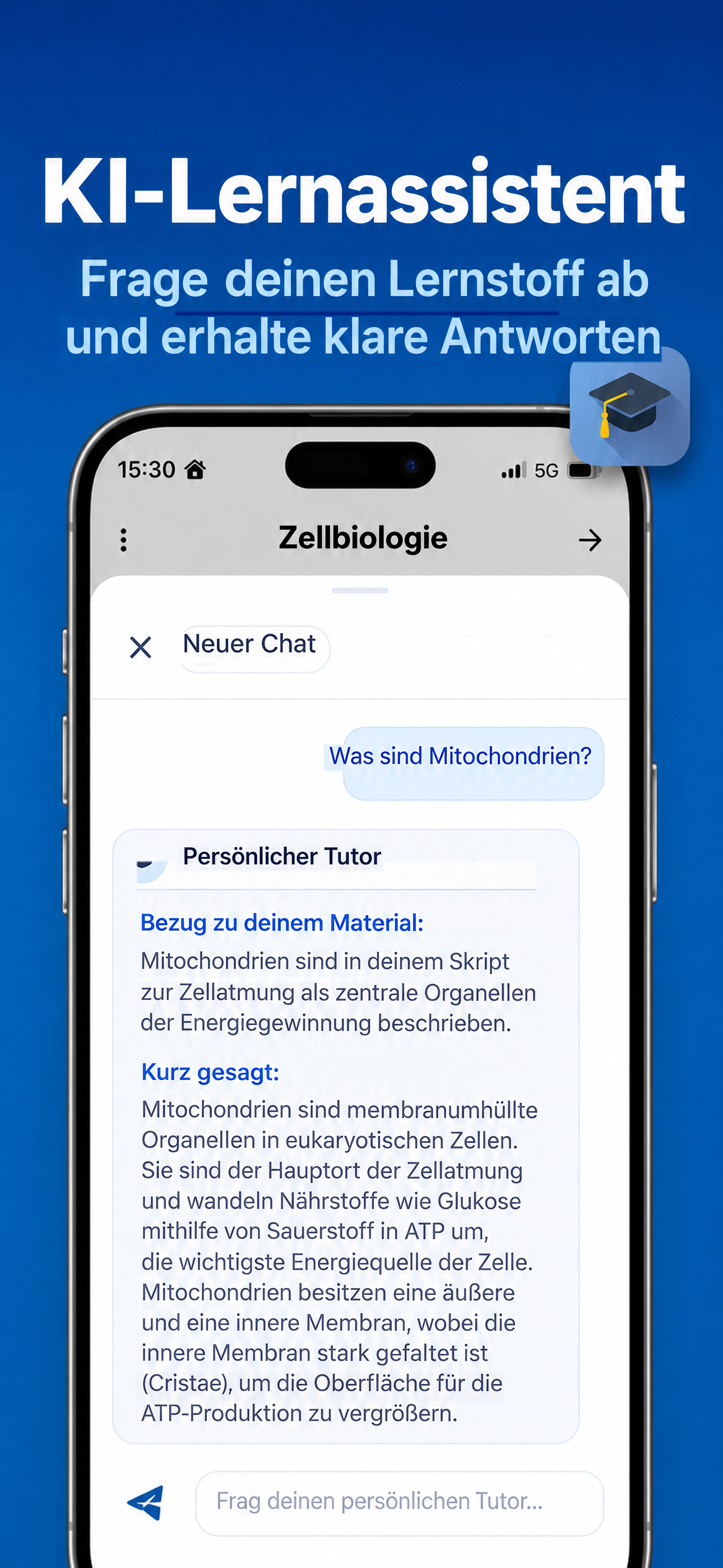 Quellenbasierter KI-Lernassistent für klare Antworten