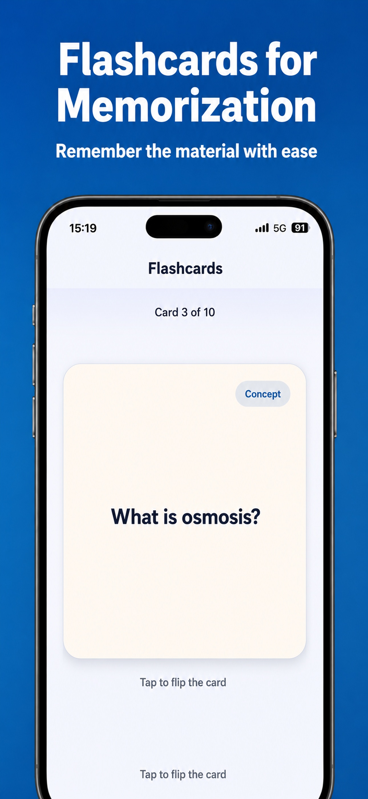 Flashcards for memorization