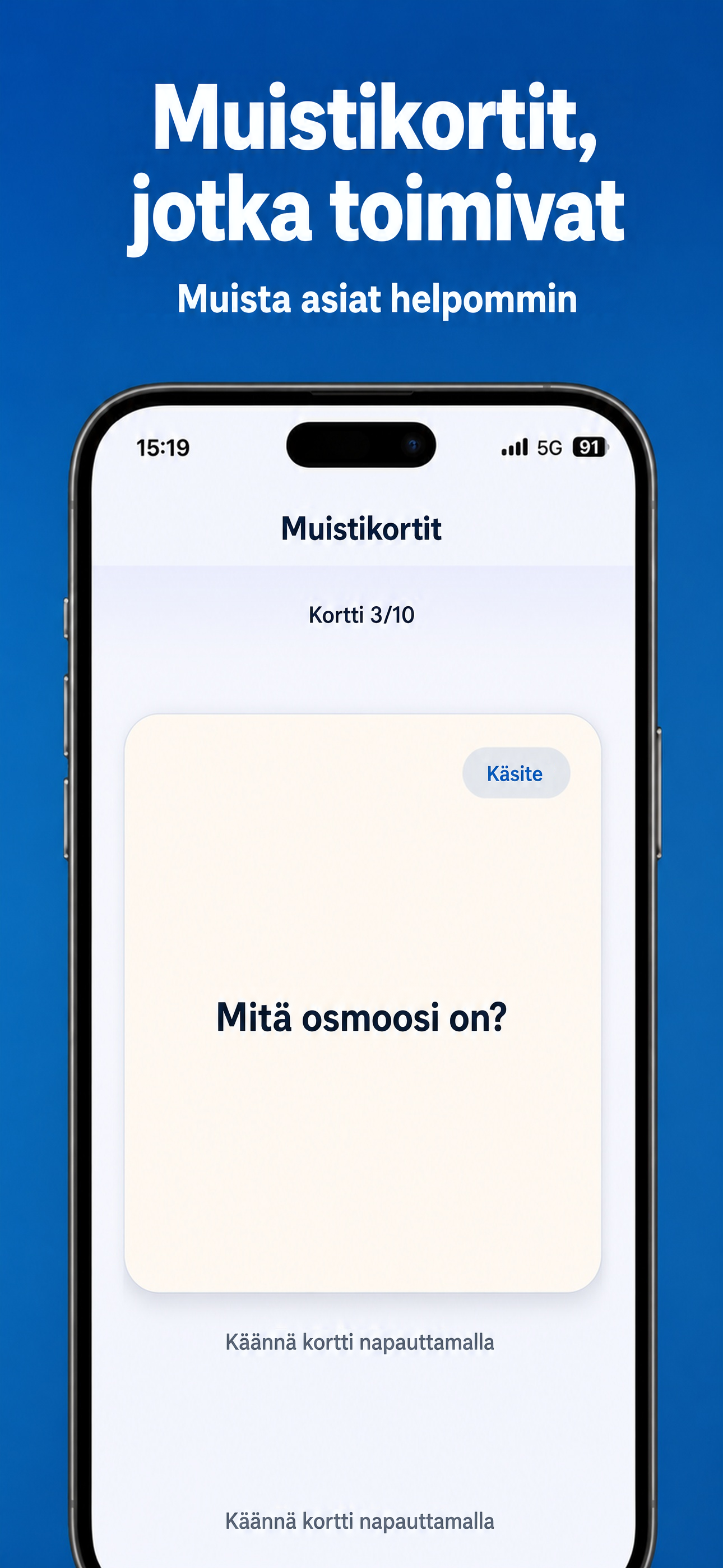 Muistikortit ulkoa opetteluun