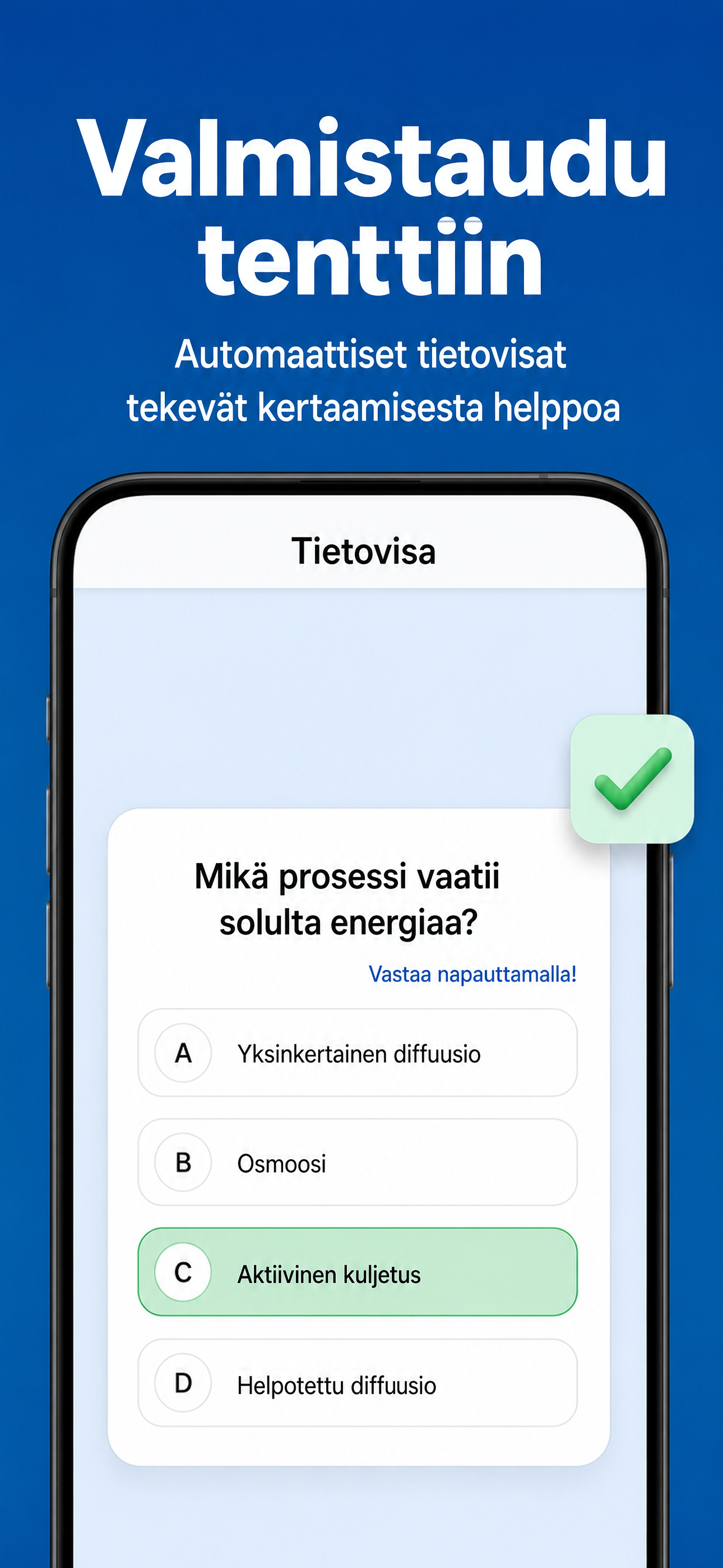 Kokeisiin valmistavat tietovisat