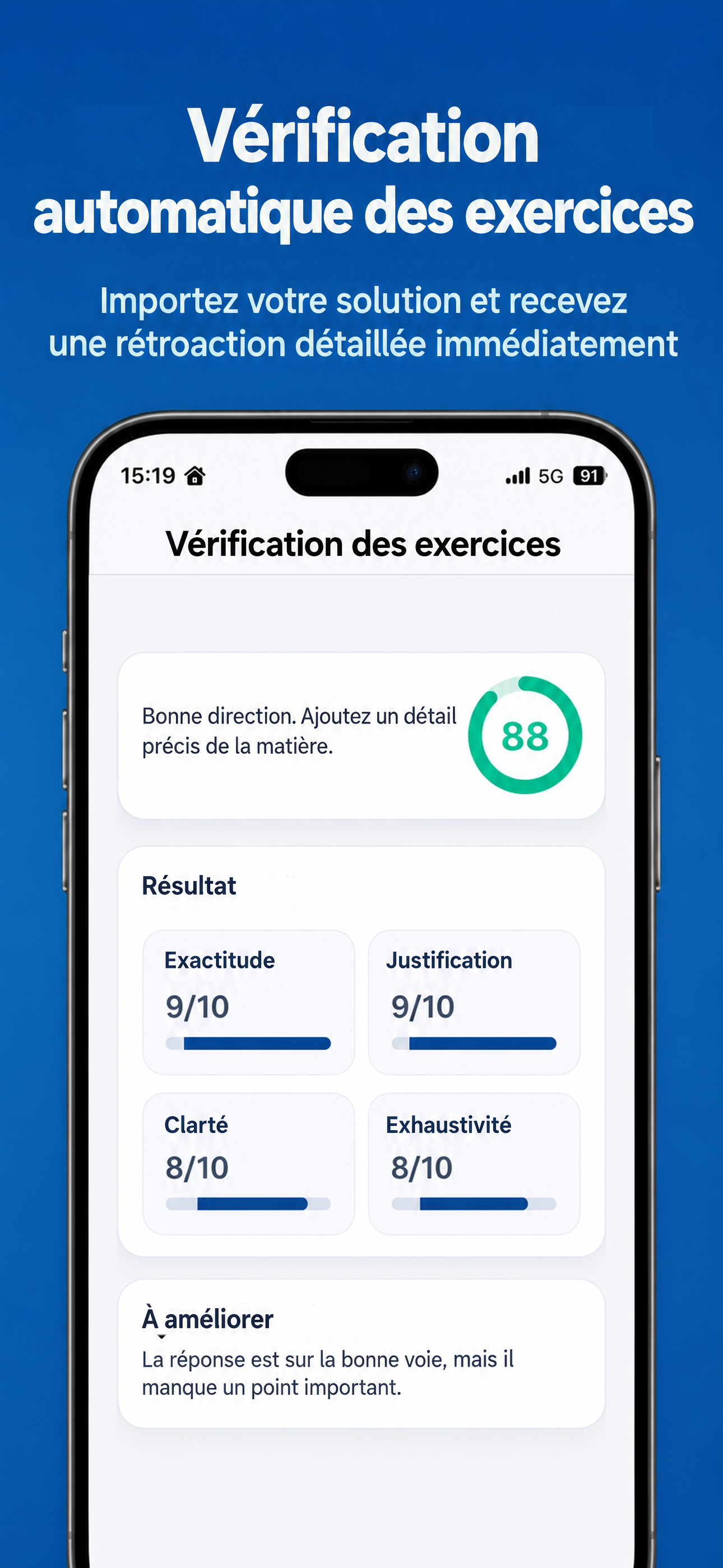 Retour sur vos exercices à partir de vos supports d’étude