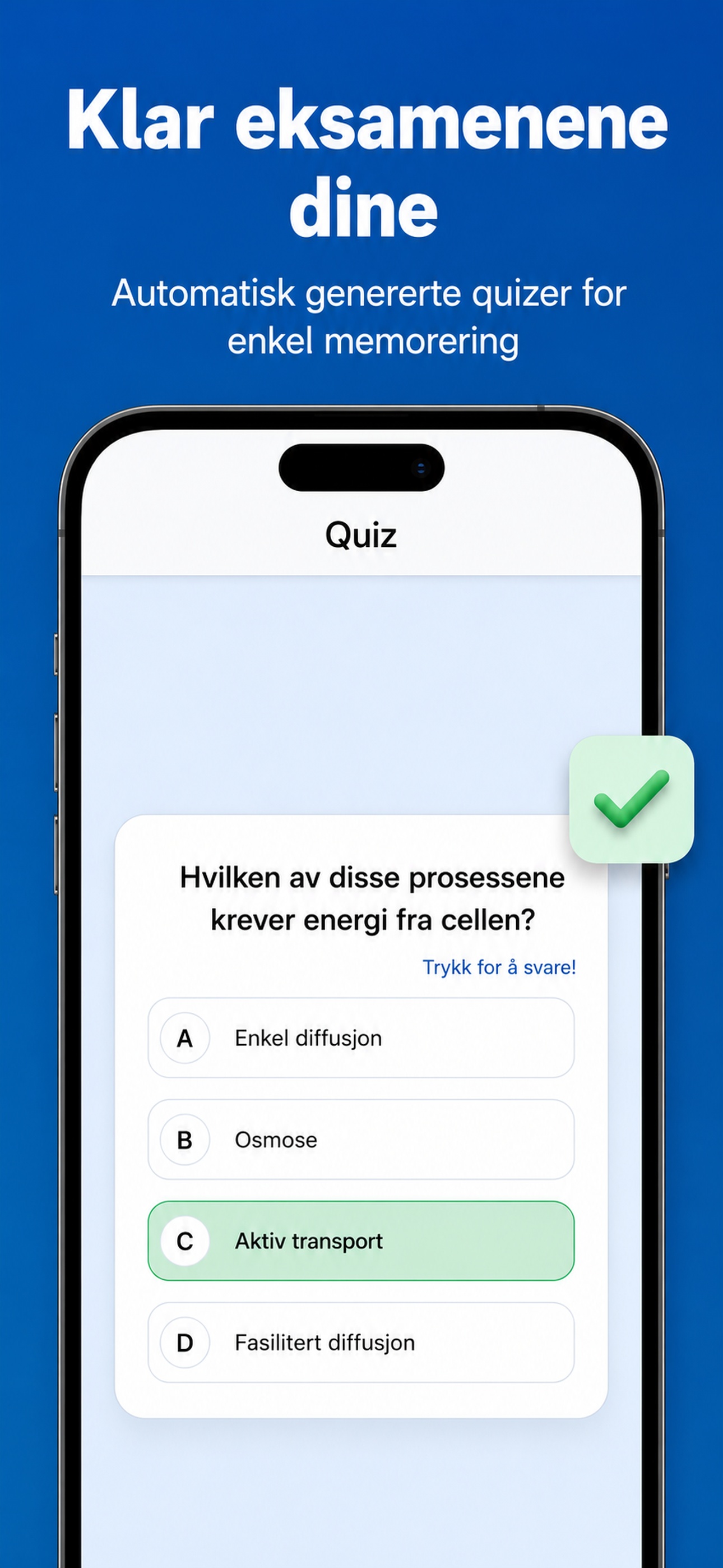 Quizer som forbereder deg til eksamen