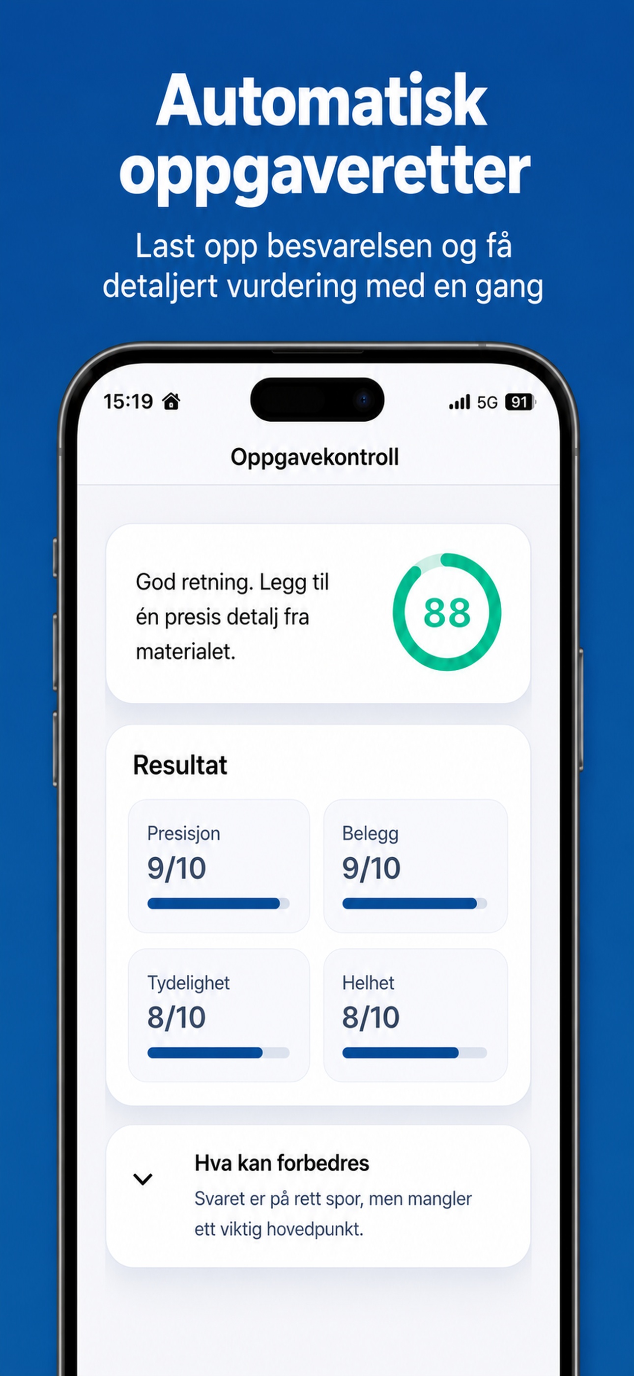 AI-oppgaveretter med øyeblikkelig tilbakemelding