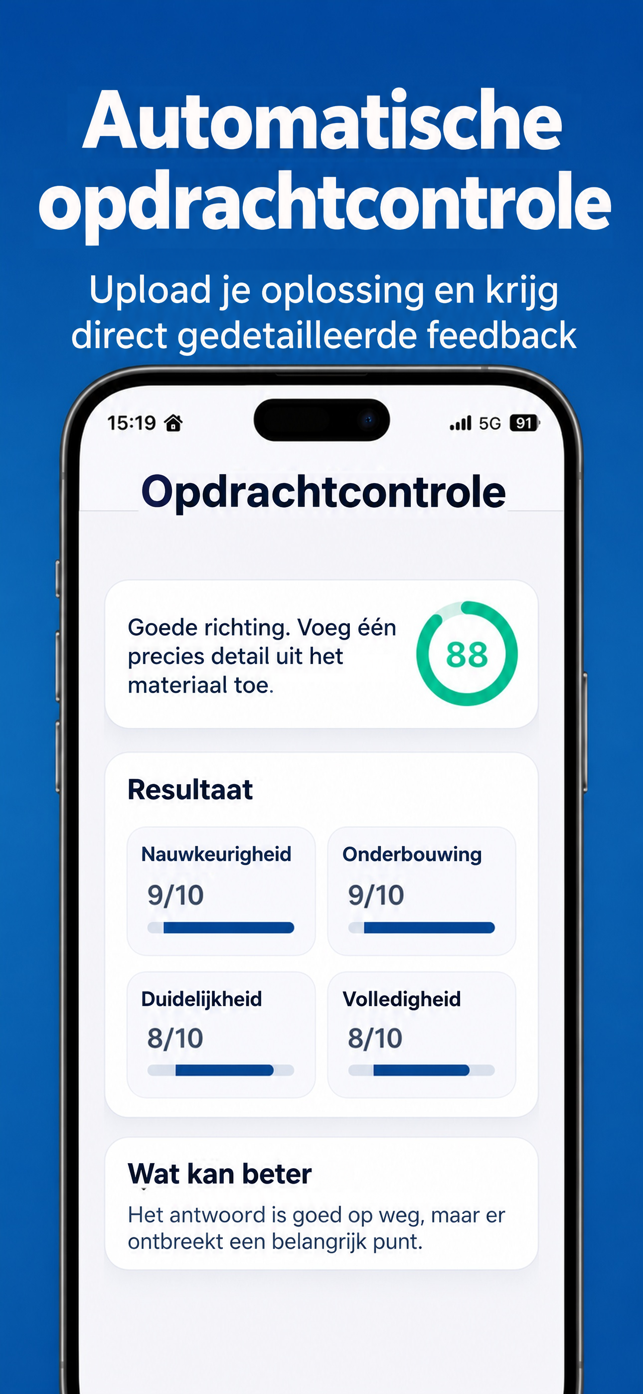 Feedback op je uitwerkingen op basis van je studiemateriaal